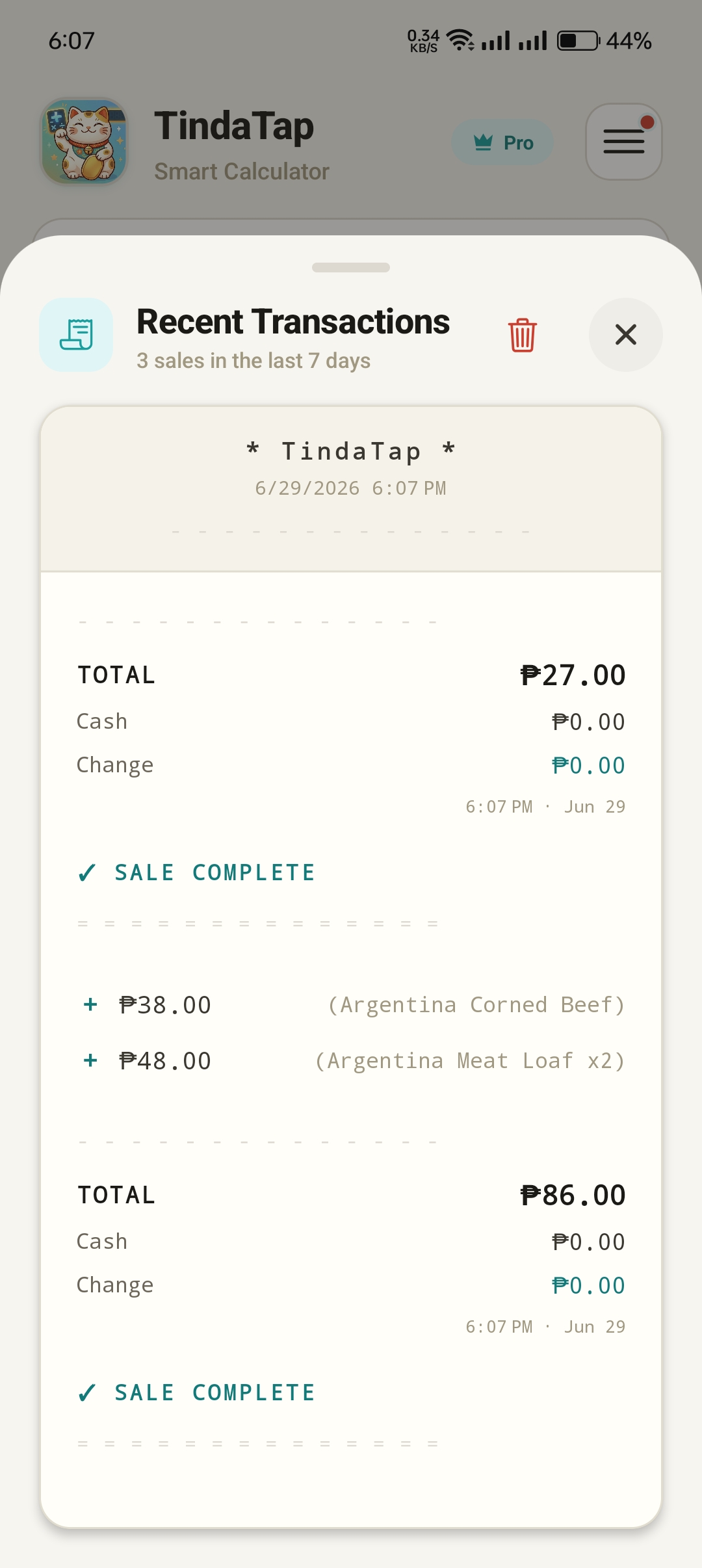 Sales Log