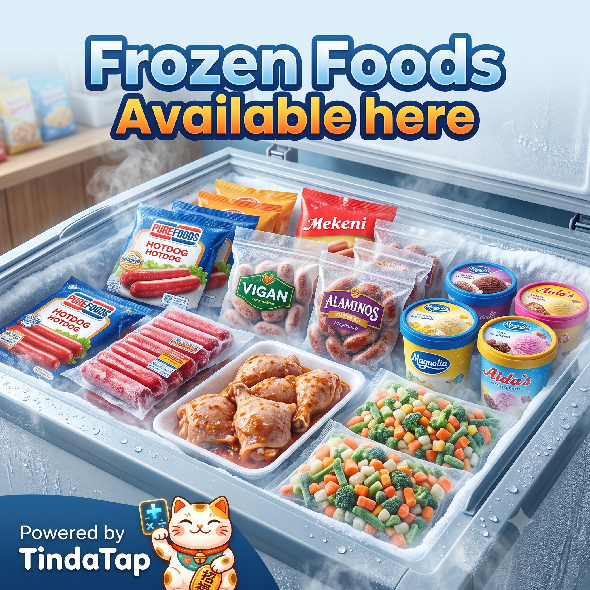 Frozen foods available here poster