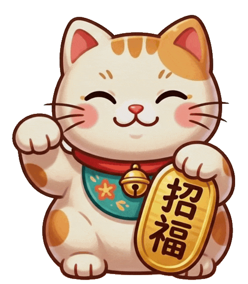 Waving lucky cat (maneki-neko)